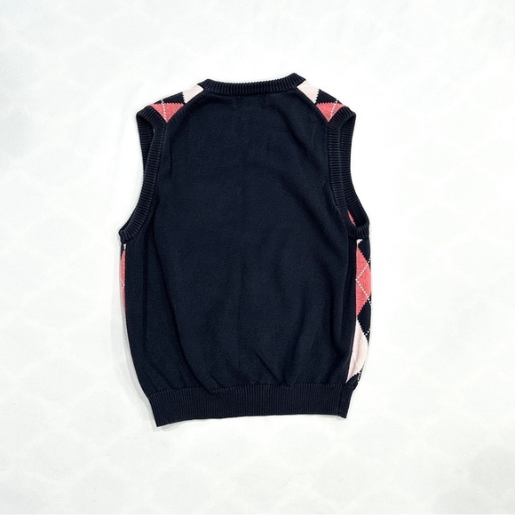 Brooks Brothers Children's Navy & Pink Argyle V-neck Sweater Vest - Picture 5 of 5